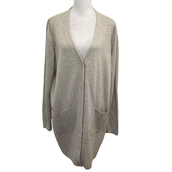 Eileen Fisher Sweaters - Eileen Fisher 100% Merino Wool V-Neck Snap Button Cardigan Sweater size Medium